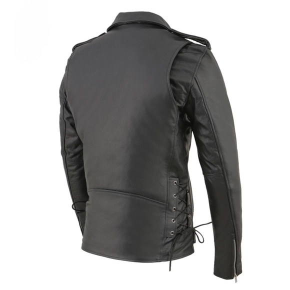 NWOT MILWAUKEE LEATHER BLACK LEATHER CLASSIC BRANDO MOTORCYCLE JACKET - Picture 5 of 14